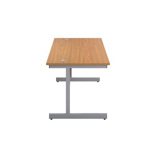 First Rectangular Cantilever Desk 1200x800x730mm Nova Oak/Silver KF803324