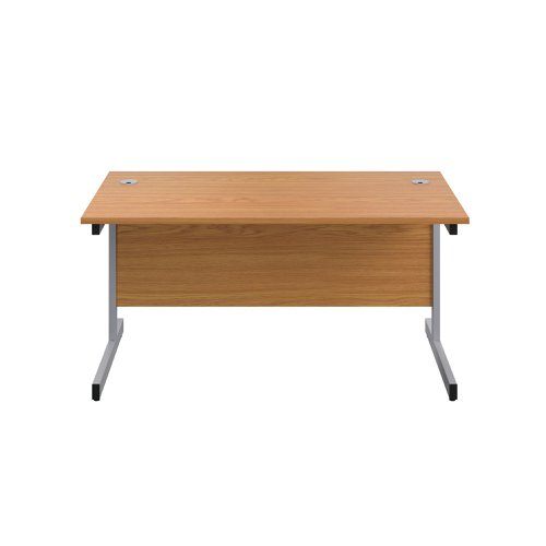 First Rectangular Cantilever Desk 1200x800x730mm Nova Oak/Silver KF803324