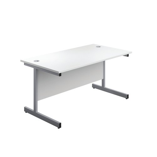 First Rectangular Cantilever Desk 1200x800x730mm White/Silver KF803331