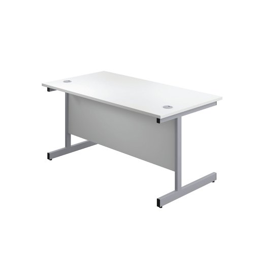 First Rectangular Cantilever Desk 1200x800x730mm White/Silver KF803331