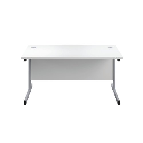 First Rectangular Cantilever Desk 1200x800x730mm White/Silver KF803331