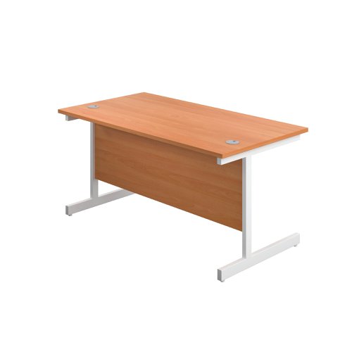 First Rectangular Cantilever Desk 1200x800x730mm Beech/White KF803348