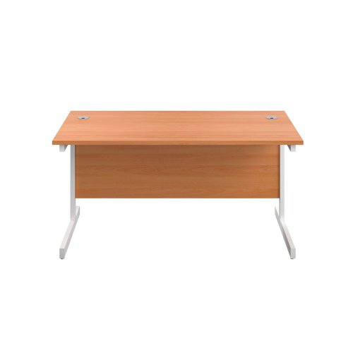 First Rectangular Cantilever Desk 1200x800x730mm Beech/White KF803348