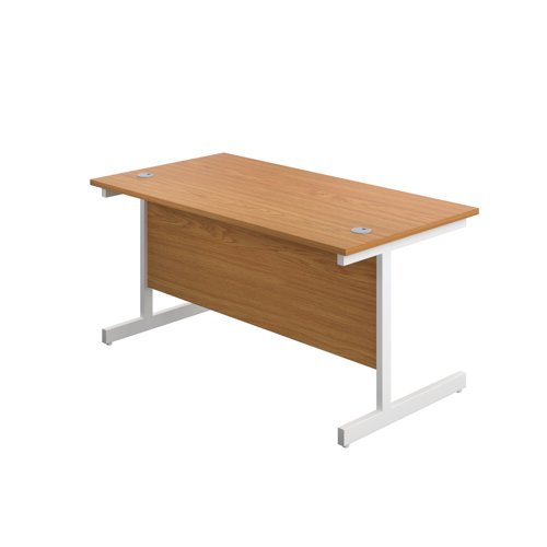 First Rectangular Cantilever Desk 1200x800x730mm Nova Oak/White KF803355