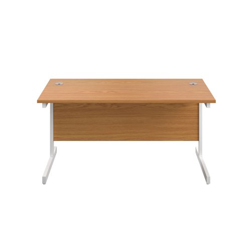 First Rectangular Cantilever Desk 1200x800x730mm Nova Oak/White KF803355