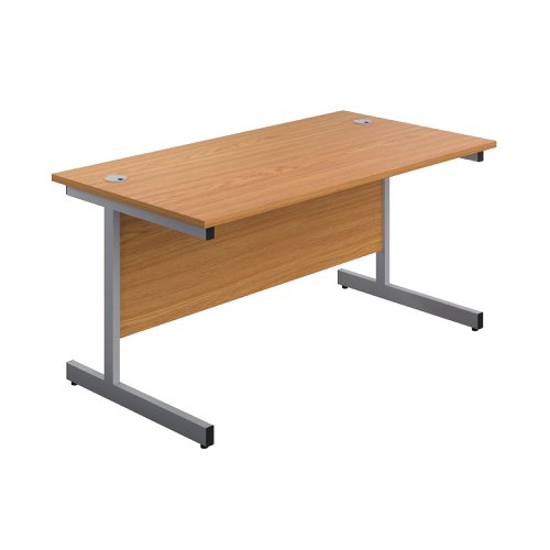 First Rectangular Cantilever Desk 1600x800x730mm Nova Oak/Silver KF803447