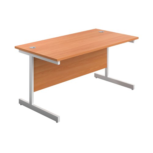 First Rectangular Cantilever Desk 1600x800x730mm Beech/White KF803461