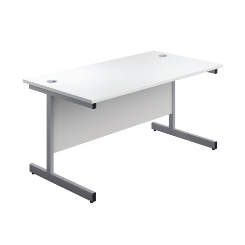 First Rectangular Cantilever Desk 1800x800x730mm White/Silver KF803515