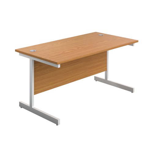 First Rectangular Cantilever Desk 1800x800x730mm Nova Oak/White KF803539