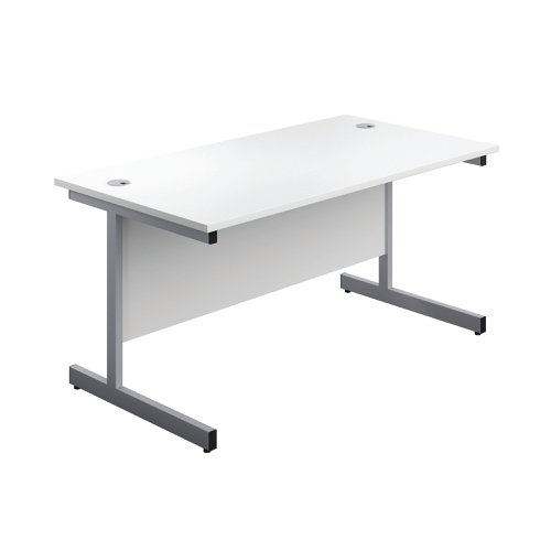 First Single Desk with 3 Drawers Pedestal 1600x800mm White/Silver KF803607