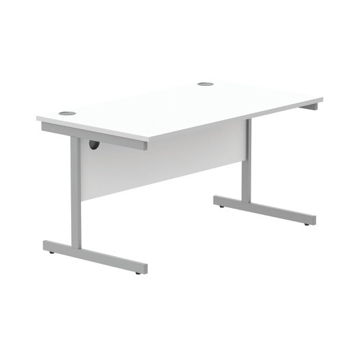 Astin Rectangular Single Upright Cantilever Desk 1400x800x730mm Arctic White/Arctic White KF803617