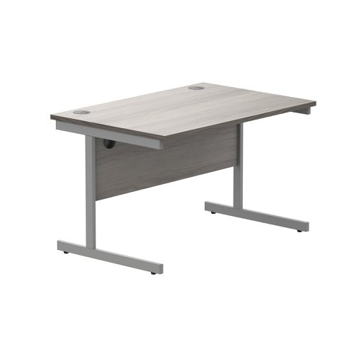 Astin Rectangular Single Upright Cantilever Desk 1200x800x730mm Alaskan Grey Oak/Silver KF803677