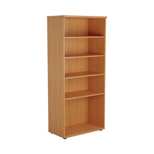 First 4 Shelf Wooden Bookcase 800x450x1800mm Beech KF803713 | VOW