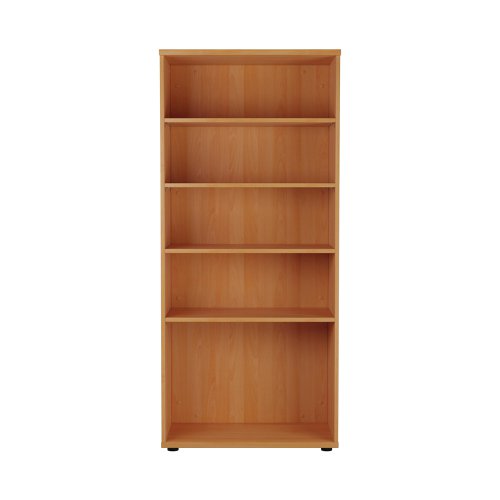 First 4 Shelf Wooden Bookcase 800x450x1800mm Beech KF803713 | VOW