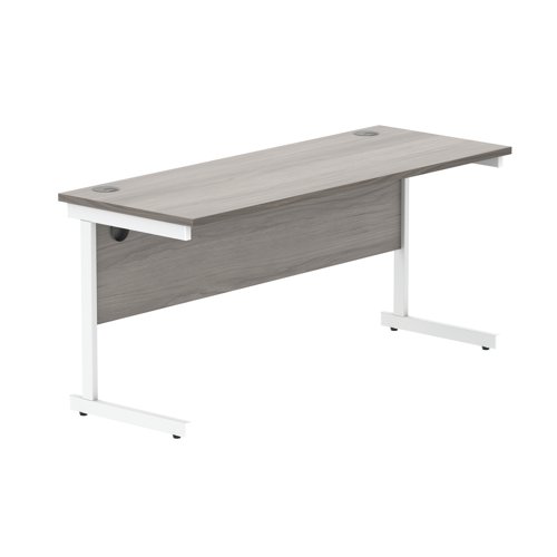 Astin Rectangular Single Upright Cantilever Desk 1600x600x730 Alaskan Grey Oak/Arctic White KF803727