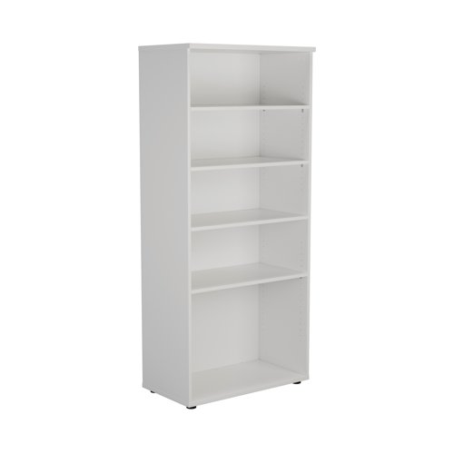 First 4 Shelf Wooden Bookcase 800x450x1800mm White KF803737 | VOW