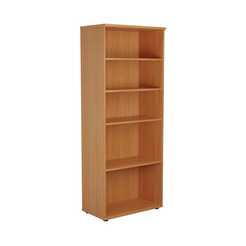 First 4 Shelf Wooden Bookcase 800x450x2000mm Beech KF803744