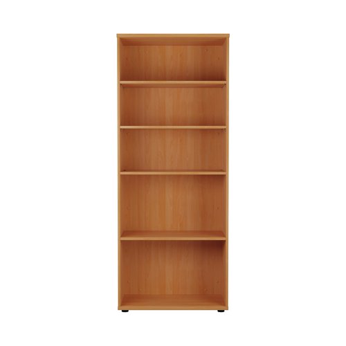 First 4 Shelf Wooden Bookcase 800x450x2000mm Beech KF803744