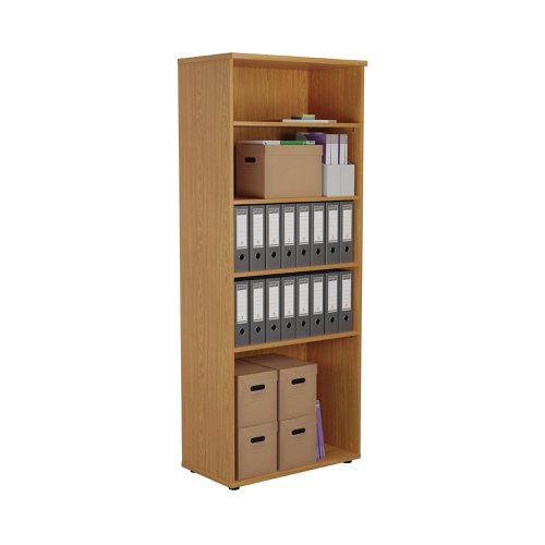 First 4 Shelf Wooden Bookcase 800x450x2000mm Nova Oak KF803751 | VOW