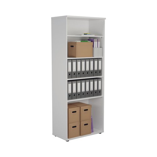 This First Bookcase provides a convenient storage solution for organised office filing. Complete with four shelves, this bookcase is suitable for filing and storing lever arch and box files. The bookcase measures 800x450x2000mm and comes in a white finish to complement the First furniture range.