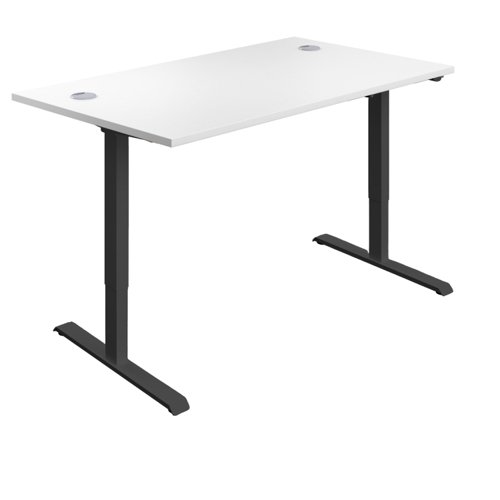 First Economy Single Motor Sit/Stand Desk 1200x800x705-1220mm White/Black KF803795