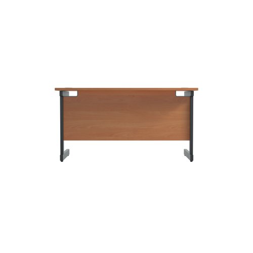 Jemini Rectangular Single Upright Cantilever Desk 1200x600x730mm Beech/Black KF803850