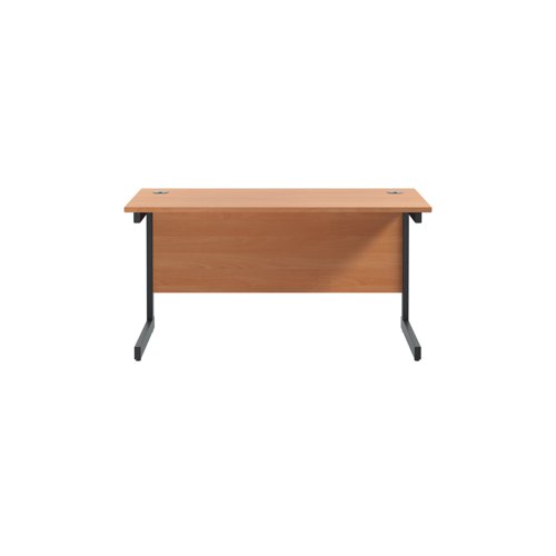 Jemini Rectangular Single Upright Cantilever Desk 1200x600x730mm Beech/Black KF803850