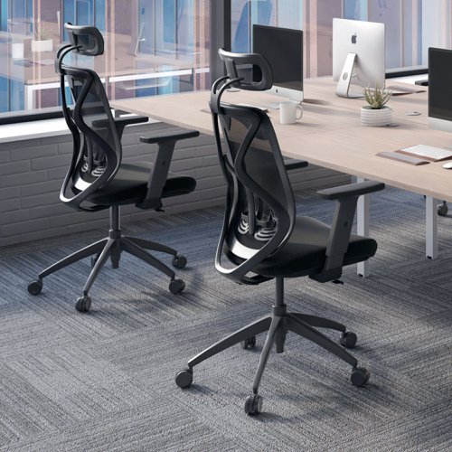 Jemini Stealth Operator Chair with Height Adjustable Arms Black KF80386