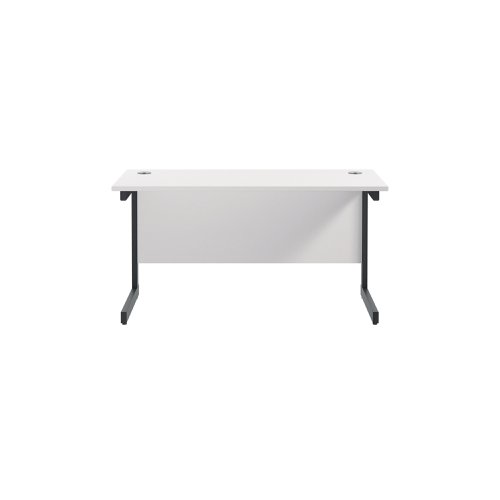 Jemini Rectangular Single Upright Cantilever Desk 1200x600x730mm White/Black KF803911