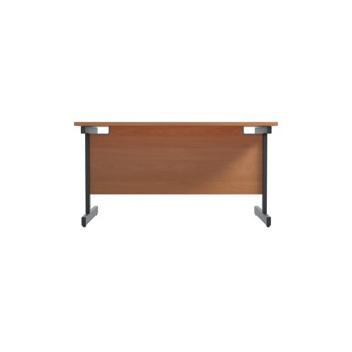 Jemini Rectangular Single Upright Cantilever Desk 1200x800x730mm Beech/Black KF803928