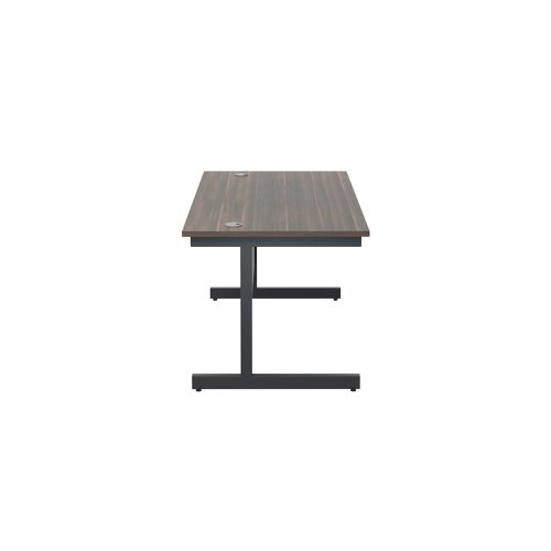 Jemini Rectangular Single Upright Cantilever Desk 1200x800x730mm Dark Walnut/Black KF803942