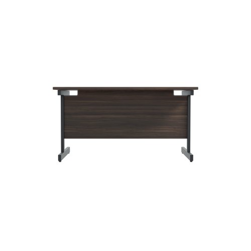 Jemini Rectangular Single Upright Cantilever Desk 1200x800x730mm Dark Walnut/Black KF803942