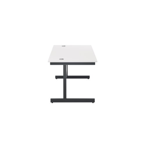 Jemini Rectangular Single Upright Cantilever Desk 1200x800x730mm White/Black KF803980