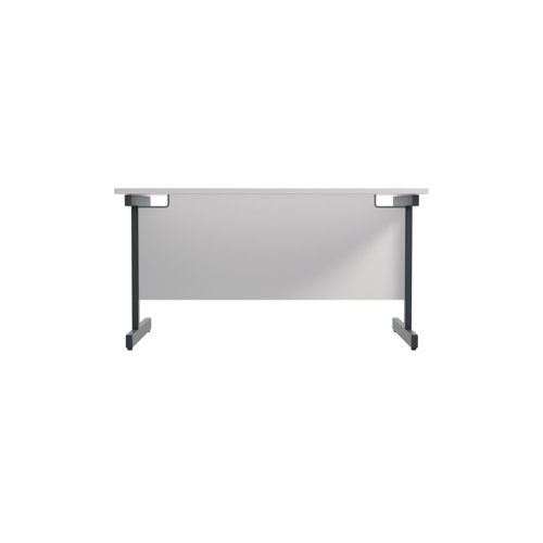 Jemini Rectangular Single Upright Cantilever Desk 1200x800x730mm White/Black KF803980