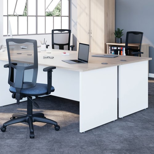 Jemini Radial Left Hand Panel End Desk 1800x1200x730mm White KF805151