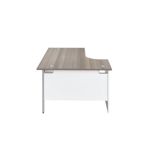 Jemini Switch Radial Left Hand Desk 1600x1200x730mm Grey Oak KF805373