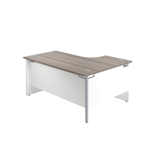 Jemini Switch Radial Left Hand Desk 1600x1200x730mm Grey Oak KF805373