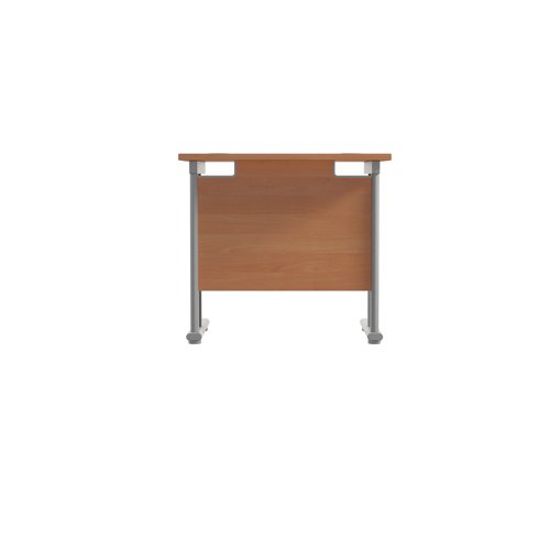 Jemini Double Upright Rectangular Desk 800x600x730mm Beech/Silver KF806080