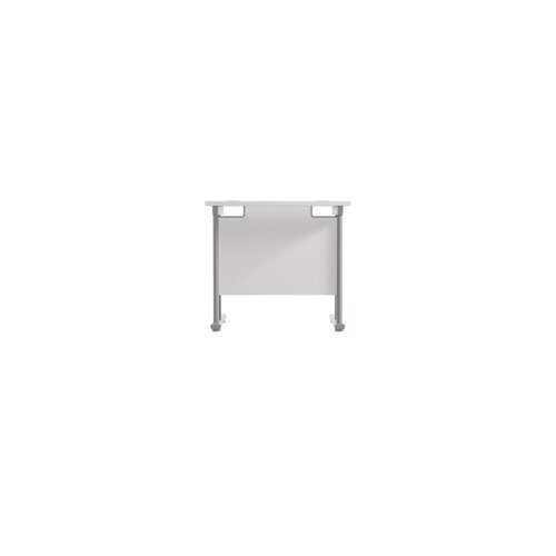 Jemini Double Upright Rectangular Desk 800x600x730mm White/Silver KF806110