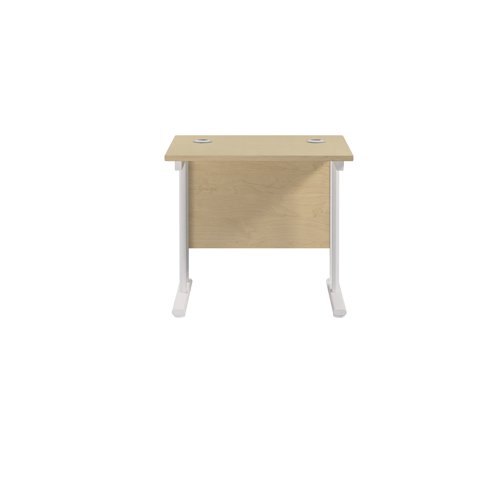 Jemini Rectangular Cantilever Desk 800x600x730mm Maple/White KF806189