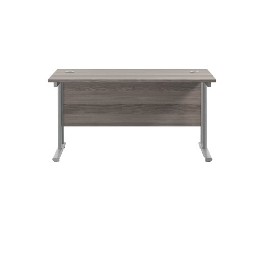 Jemini Rectangular Cantilever Desk 1200x600x730mm Grey Oak/Silver KF806219