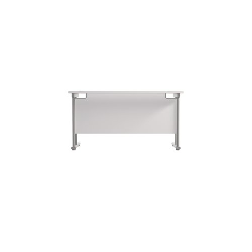 Jemini Rectangular Cantilever Desk 1200x600x730mm White/Silver KF806233