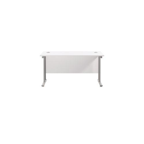 Jemini Rectangular Cantilever Desk 1200x600x730mm White/Silver KF806233