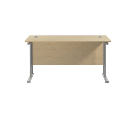 Jemini Rectangular Cantilever Desk 1200x600x730mm Maple/Silver KF806240