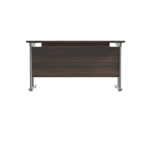 Jemini Rectangular Cantilever Desk 1200x600x730mm Dark Walnut/Silver KF806257