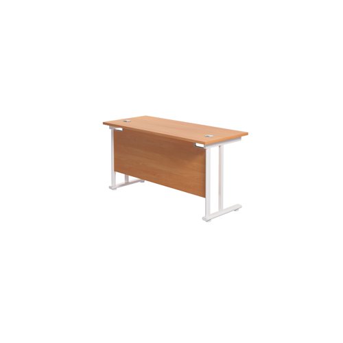 Jemini Rectangular Cantilever Desk 1200x600x730mm Beech/White KF806264