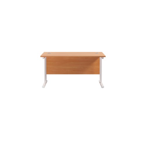 Jemini Rectangular Cantilever Desk 1200x600x730mm Beech/White KF806264