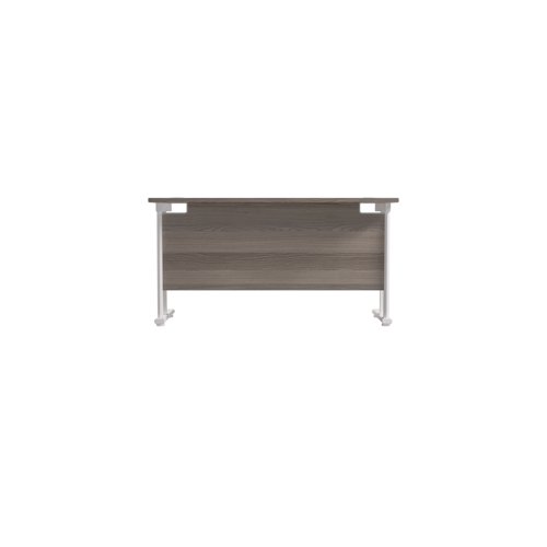 Jemini Rectangular Cantilever Desk 1200x600x730mm Grey Oak/White KF806271