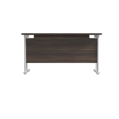 Jemini Rectangular Cantilever Desk 1200x600x730mm Dark Walnut/White KF806318