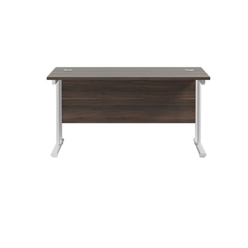 Jemini Rectangular Cantilever Desk 1200x600x730mm Dark Walnut/White KF806318